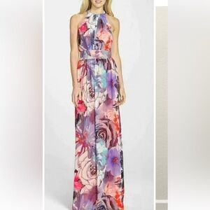Eliza  J Floral Chiffon Maxi Dress